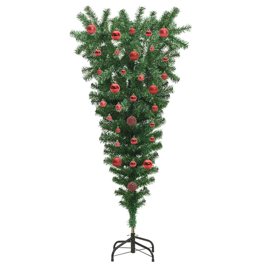 Umgekehrter künstlicher beleuchteter Weihnachtsbaum mit Kugel-Set