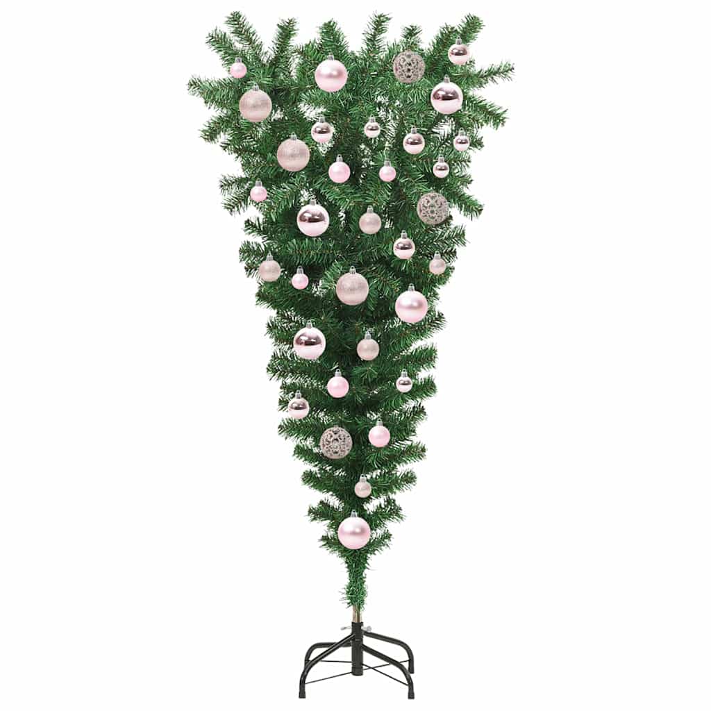 Umgekehrter künstlicher vorbeleuchteter Weihnachtsbaum mit Ballset