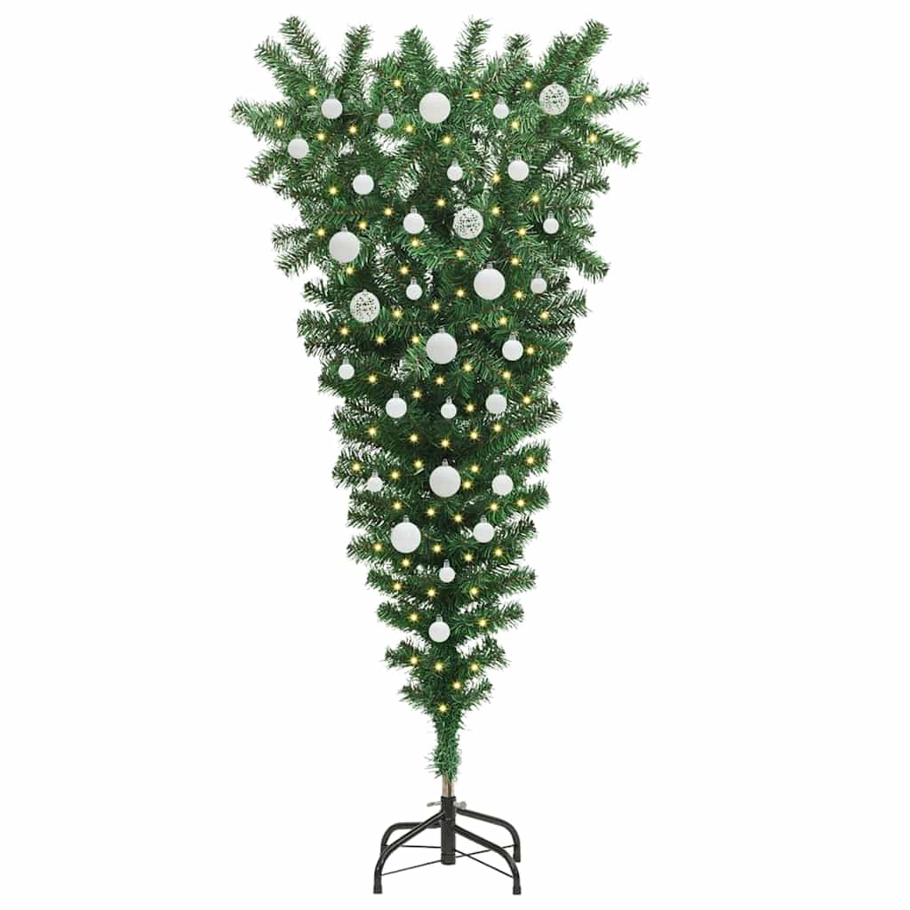 Umgekehrter künstlicher, vorbeleuchteter Weihnachtsbaum mit Bällchen-Set