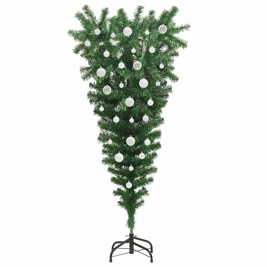 Umgekehrter künstlicher, vorbeleuchteter Weihnachtsbaum mit Bällchen-Set