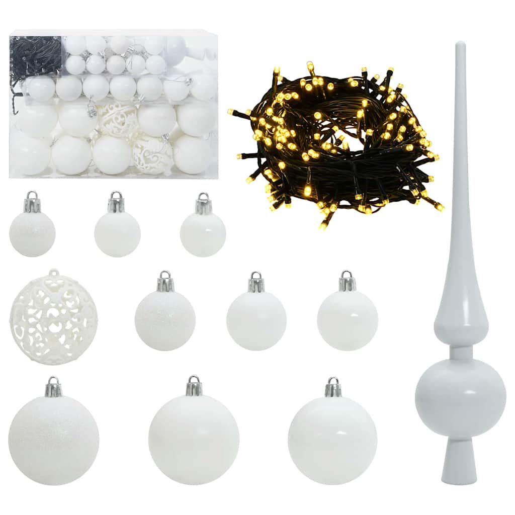 Umgekehrter künstlicher, vorbeleuchteter Weihnachtsbaum mit Bällchen-Set