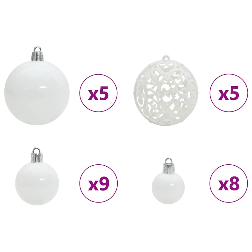 Umgekehrter künstlicher, vorbeleuchteter Weihnachtsbaum mit Bällchen-Set