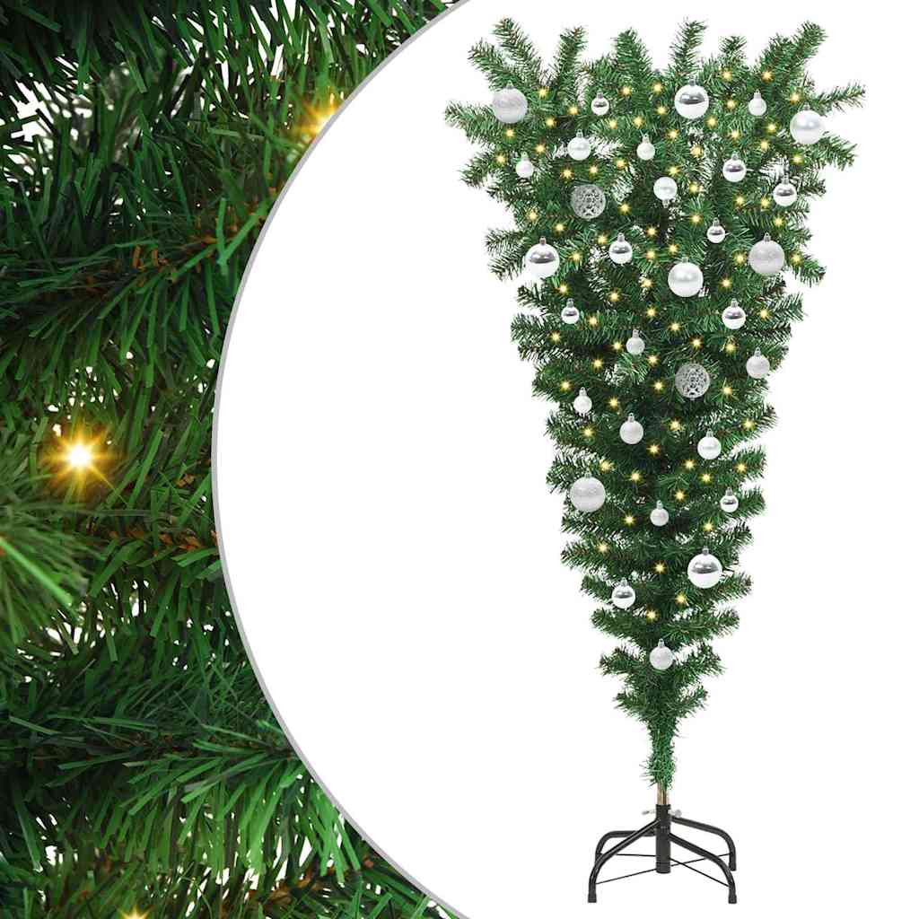 Umgekehrter künstlicher vorbeleuchteter Weihnachtsbaum mit Kugel-Set