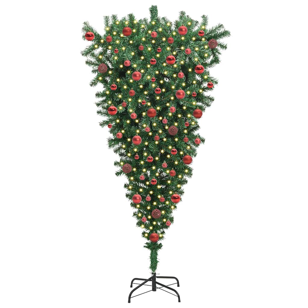 Umgekehrter künstlicher, vorbeleuchteter Weihnachtsbaum mit Ball-Set