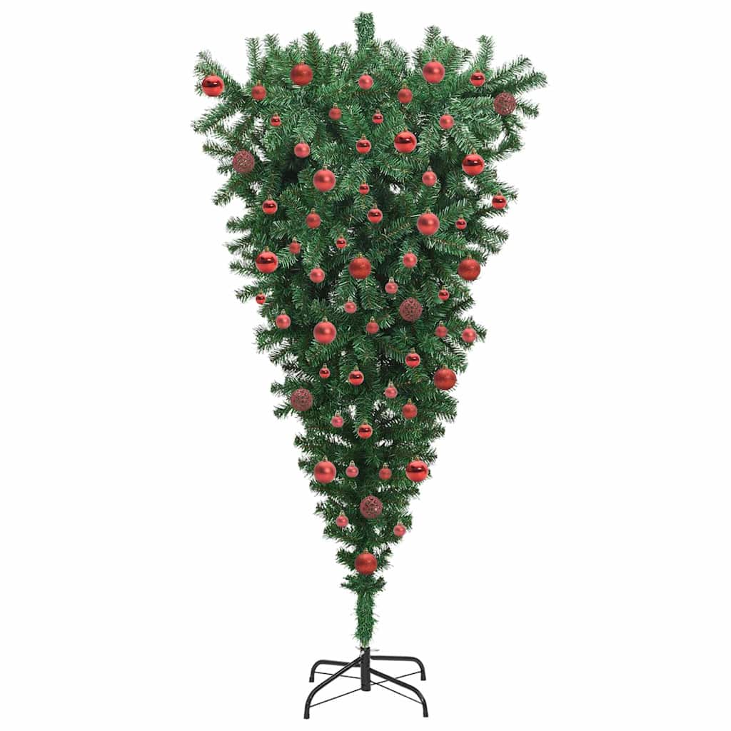 Umgekehrter künstlicher, vorbeleuchteter Weihnachtsbaum mit Ball-Set