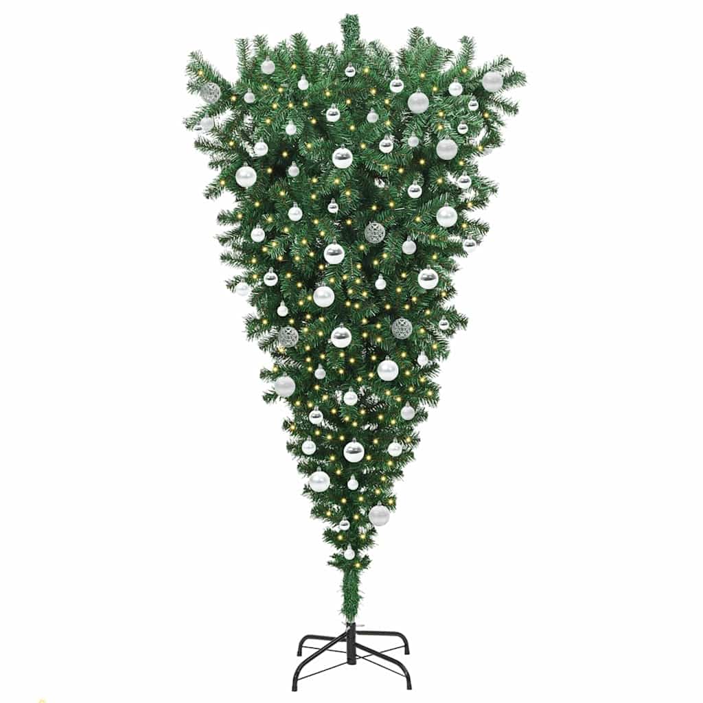 Umgekehrter künstlicher vorbeleuchteter Weihnachtsbaum mit Ballset