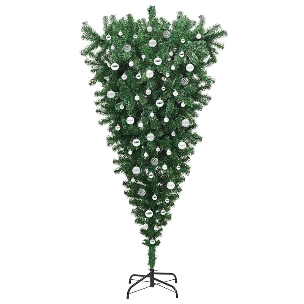 Umgedrehter künstlicher Weihnachtsbaum mit vorinstallierten Lichtern und Kugel-Set