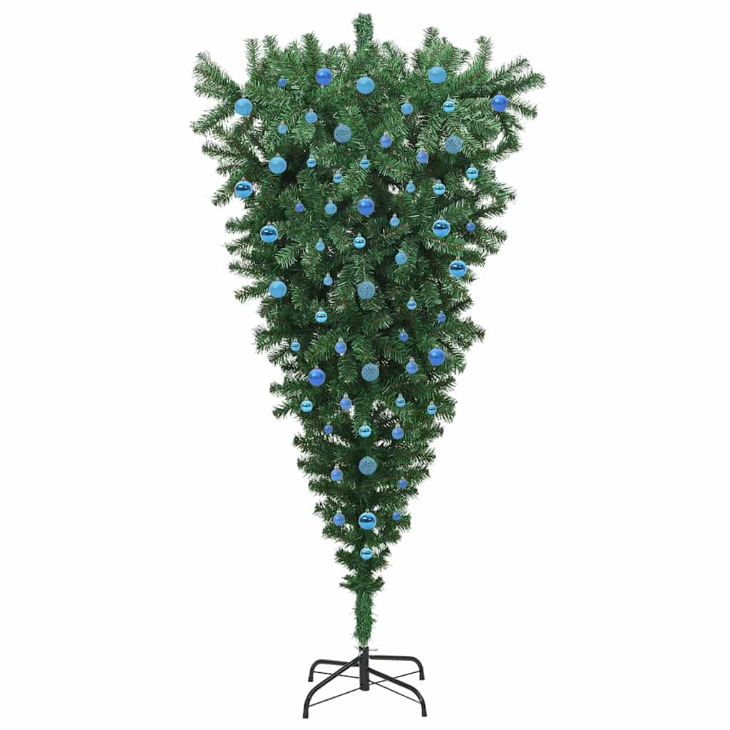 Umgedrehter künstlicher vorbeleuchteter Weihnachtsbaum mit Ball-Set