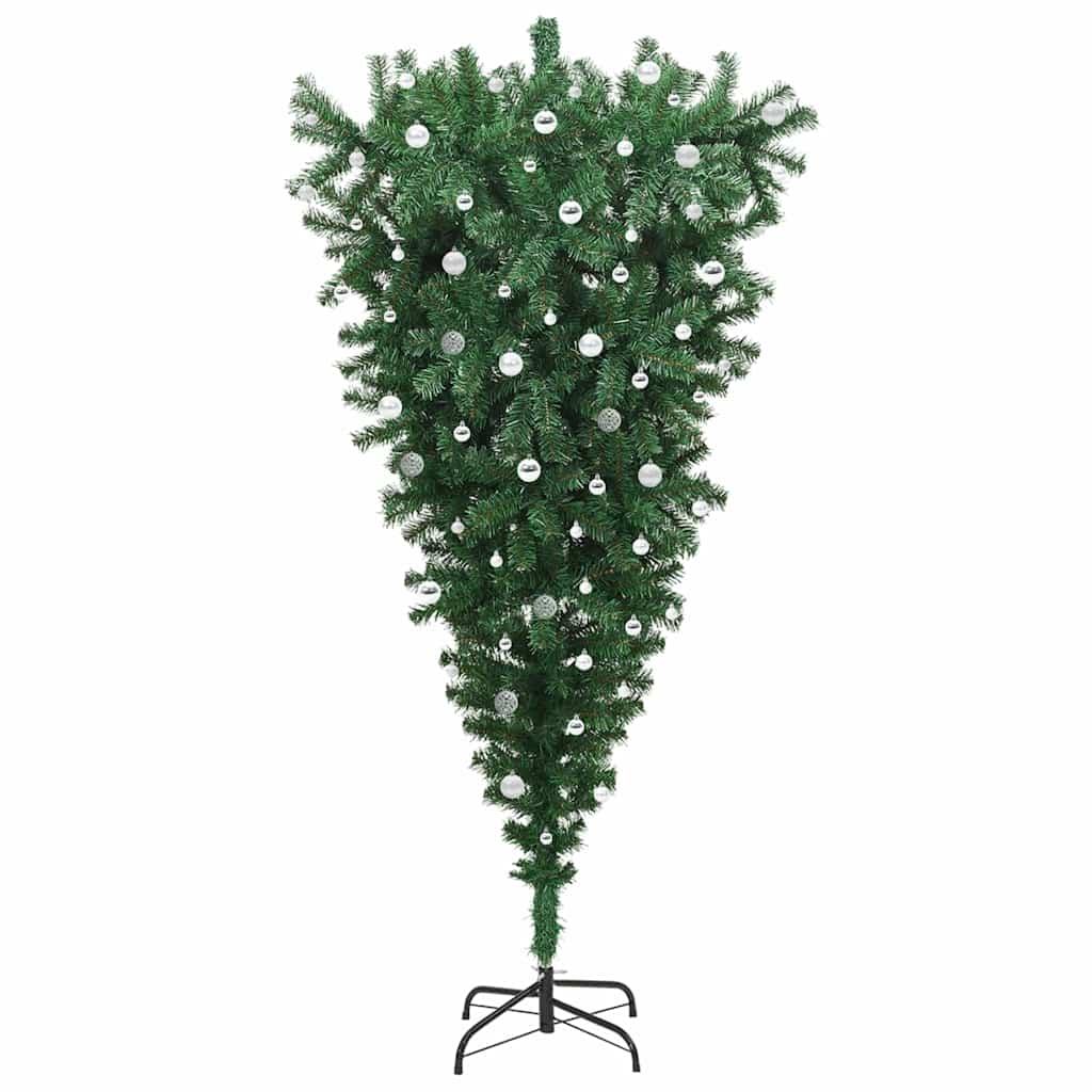 Umgedrehter künstlicher vorbeleuchteter Weihnachtsbaum mit Ball-Set