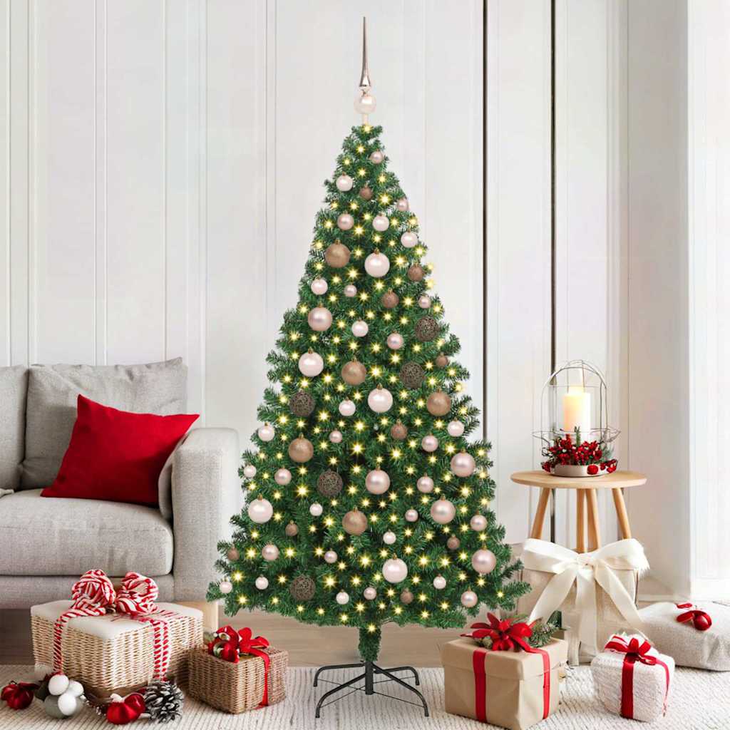 Künstlicher Weihnachtsbaum mit 300 LEDs mit Ständer Grün 180 cm