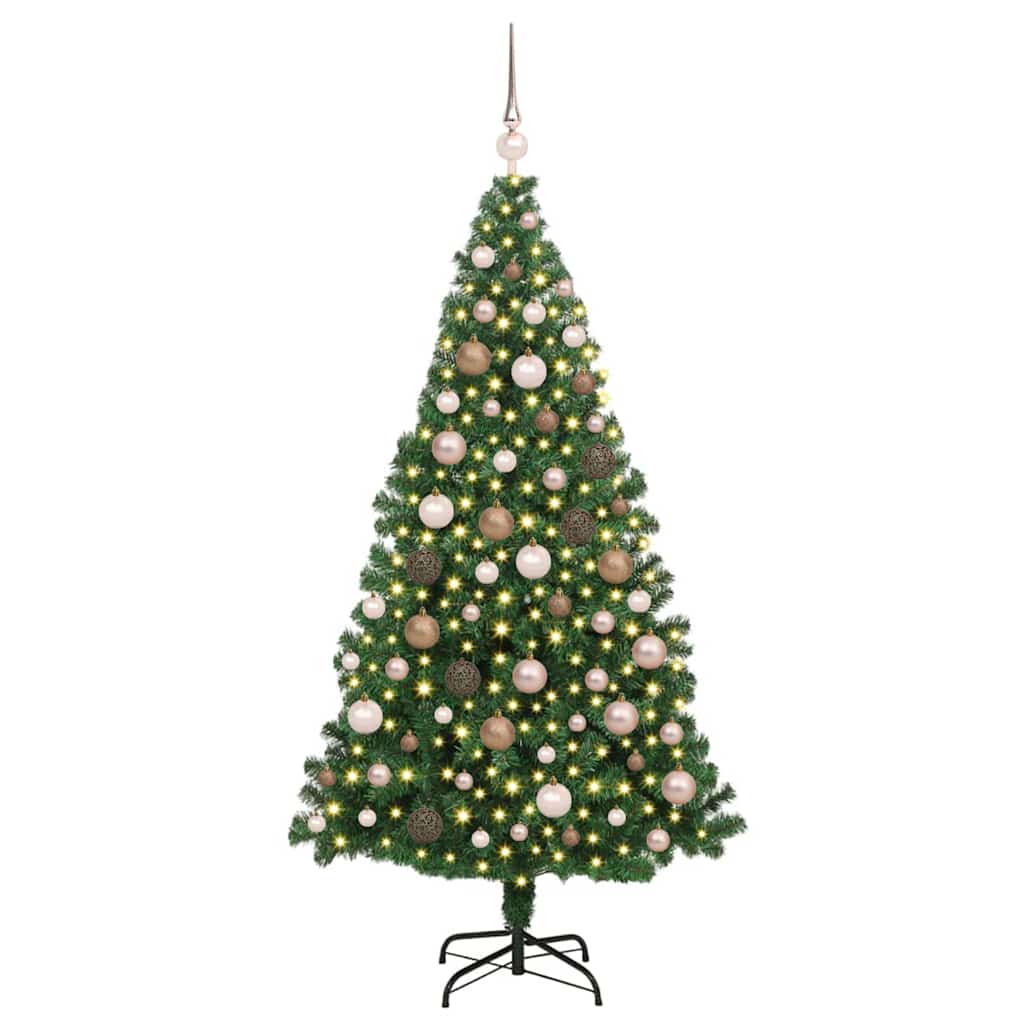 Künstlicher Weihnachtsbaum mit 300 LEDs mit Ständer Grün 180 cm
