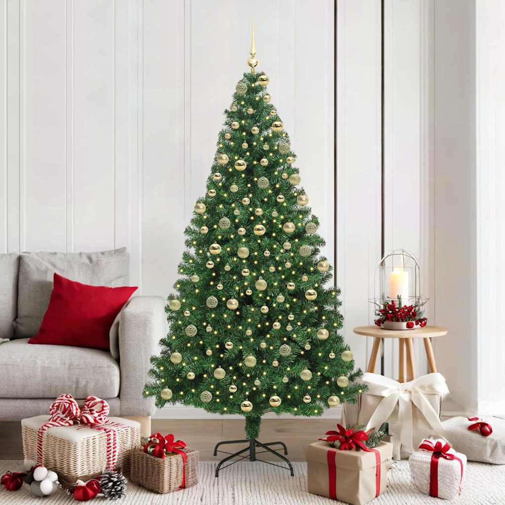 Künstlicher Weihnachtsbaum mit 300 LEDs mit Ständer Grün 180 cm