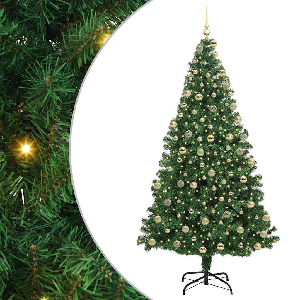 Künstlicher Weihnachtsbaum mit 300 LEDs mit Ständer Grün 180 cm