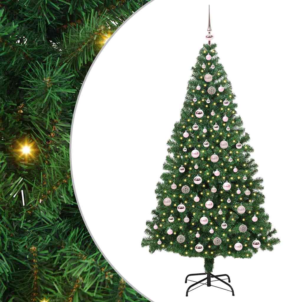 Künstlicher Weihnachtsbaum mit 300 LEDs mit Ständer Grün 210 cm