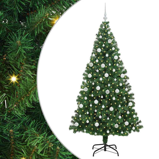 Künstlicher Weihnachtsbaum mit 300 LEDs mit Ständer Grün 210 cm