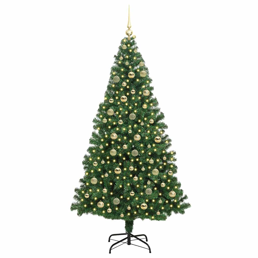 Künstlicher Weihnachtsbaum mit 300 LEDs mit Ständer Grün 210 cm