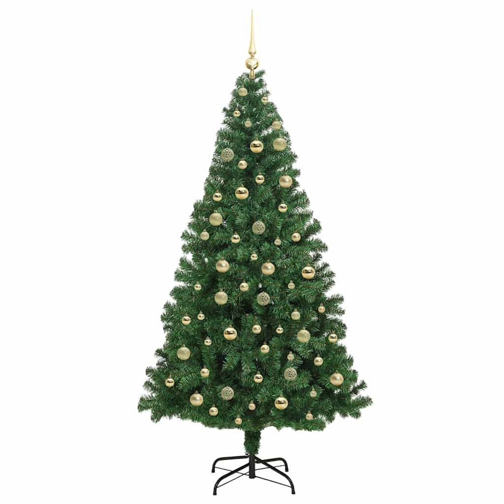 Künstlicher Weihnachtsbaum mit 300 LEDs mit Ständer Grün 210 cm