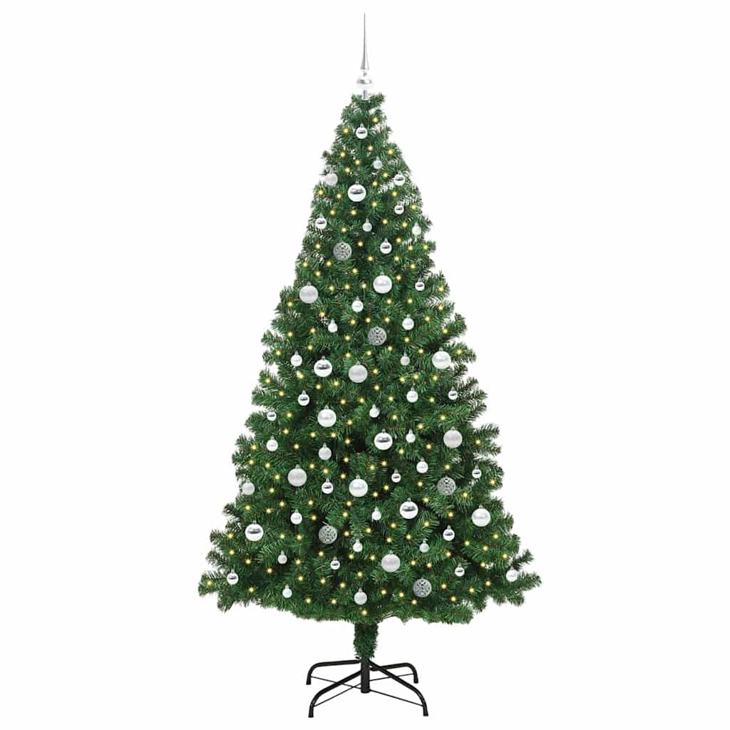 Künstlicher Weihnachtsbaum mit 300 LEDs mit Ständer Grün 210 cm