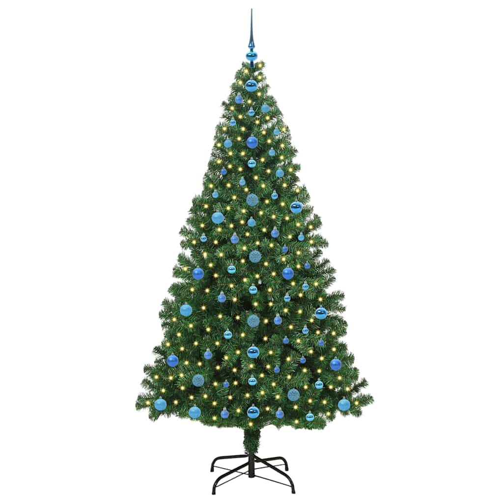 Künstlicher Weihnachtsbaum mit 300 LEDs mit Ständer Grün 210 cm