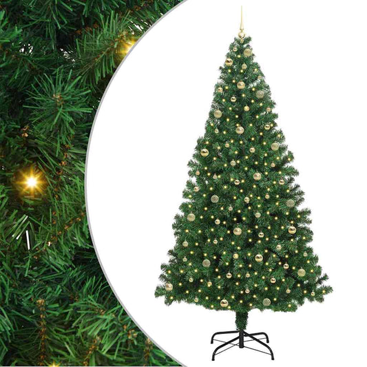 Künstlicher Weihnachtsbaum mit 300 LEDs mit Ständer Grün 240 cm
