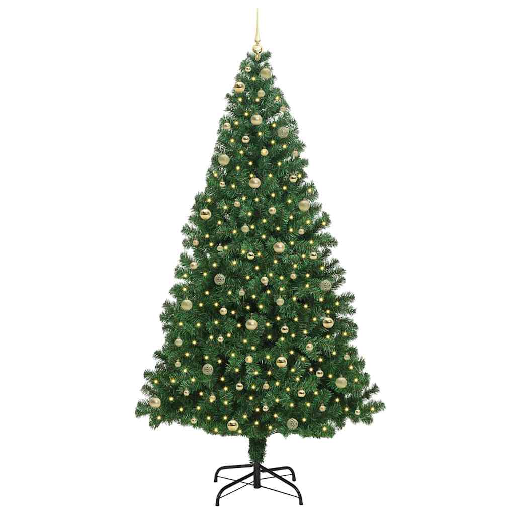 Künstlicher Weihnachtsbaum mit 300 LEDs mit Ständer Grün 240 cm