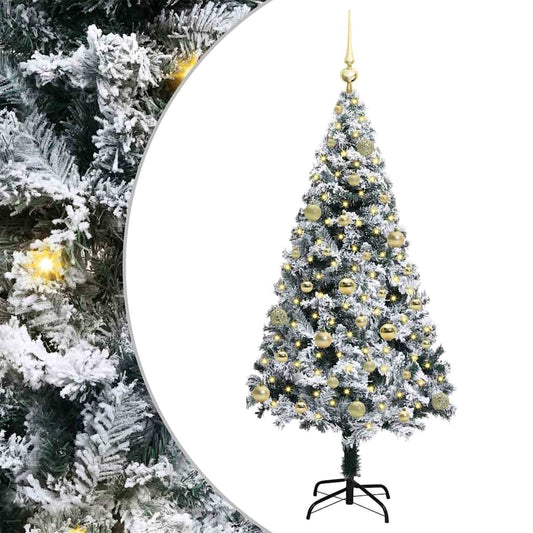 Künstlicher Weihnachtsbaum mit 150 LEDs mit Ständer Grün 150 cm