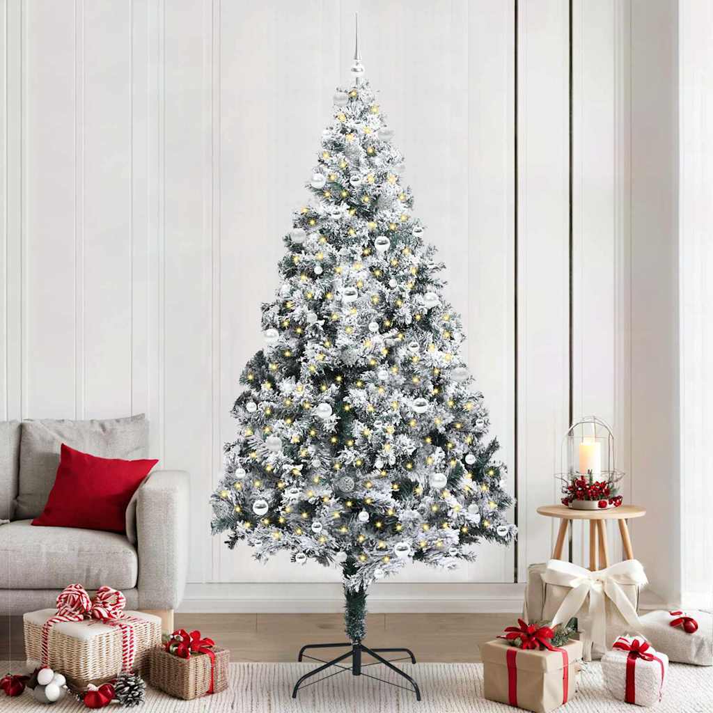 Künstlicher Weihnachtsbaum mit 300 LEDs mit Ständer Grün 240 cm