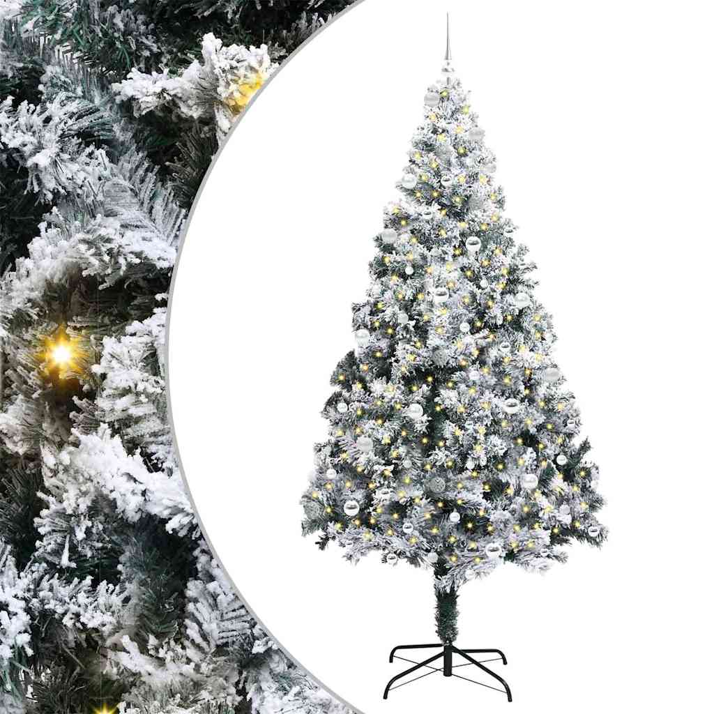 Künstlicher Weihnachtsbaum mit 300 LEDs mit Ständer Grün 240 cm