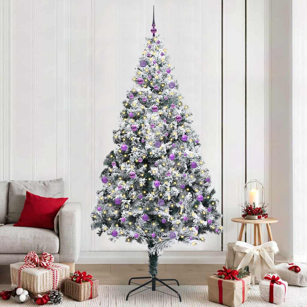Künstlicher Weihnachtsbaum mit 300 LEDs mit Ständer Grün 240 cm