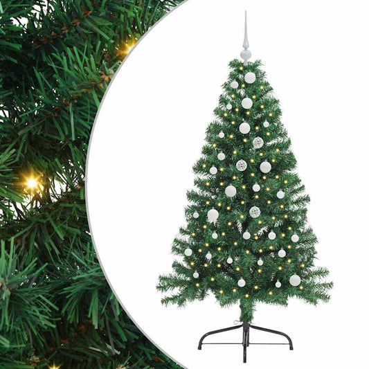 Künstlicher vorbeleuchteter Weihnachtsbaum Grün 150 cm PVC