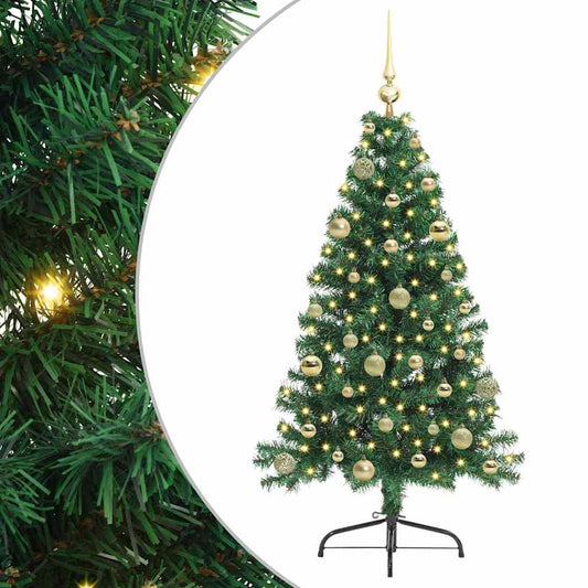 Künstlicher vorbeleuchteter Weihnachtsbaum Grün 150 cm PVC