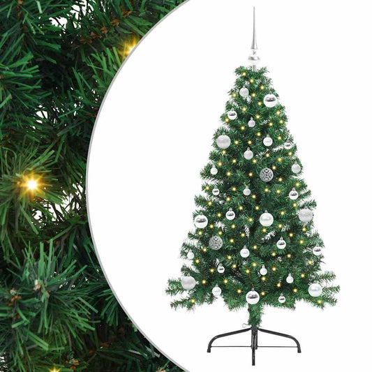Künstlicher vorbeleuchteter Weihnachtsbaum Grün 150 cm PVC