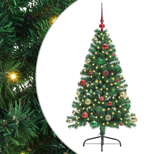 Künstlicher vorbeleuchteter Weihnachtsbaum Grün 150 cm PVC