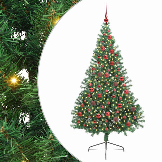 Künstlicher vorbeleuchteter Weihnachtsbaum Grün 180 cm PVC