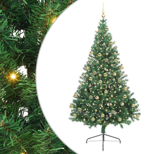 Künstlicher vorbeleuchteter Weihnachtsbaum Grün 180 cm PVC