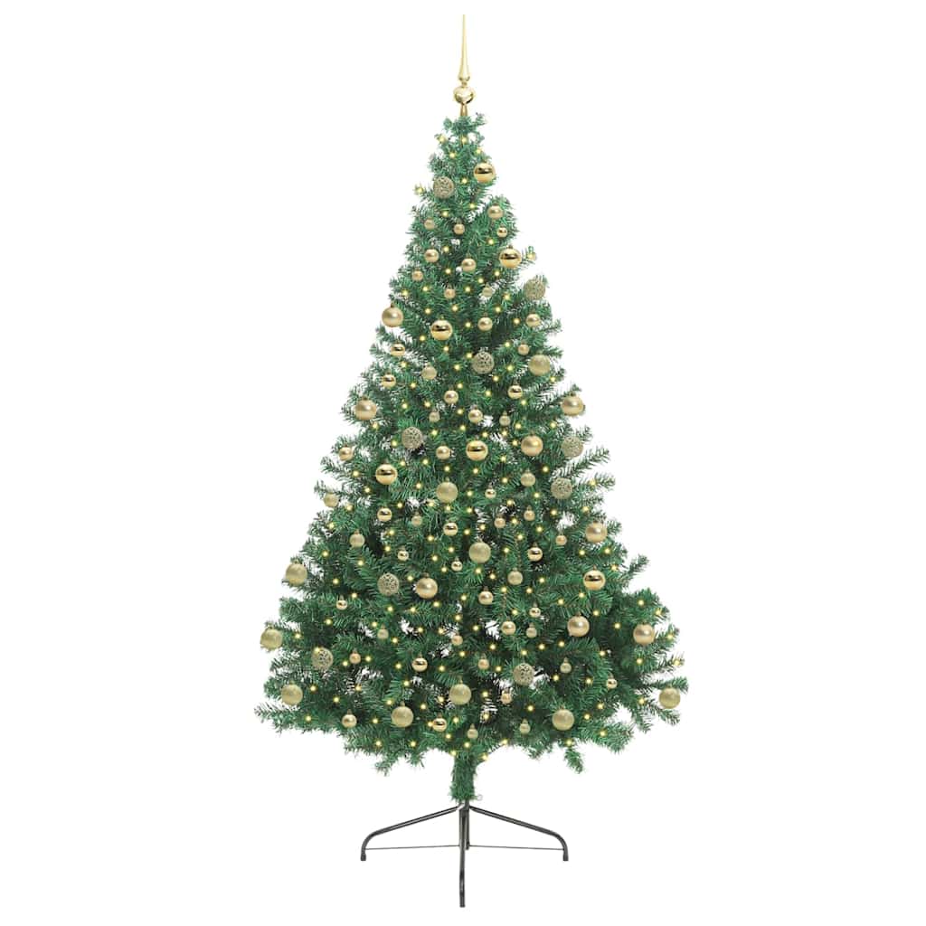 Künstlicher vorbeleuchteter Weihnachtsbaum Grün 180 cm PVC