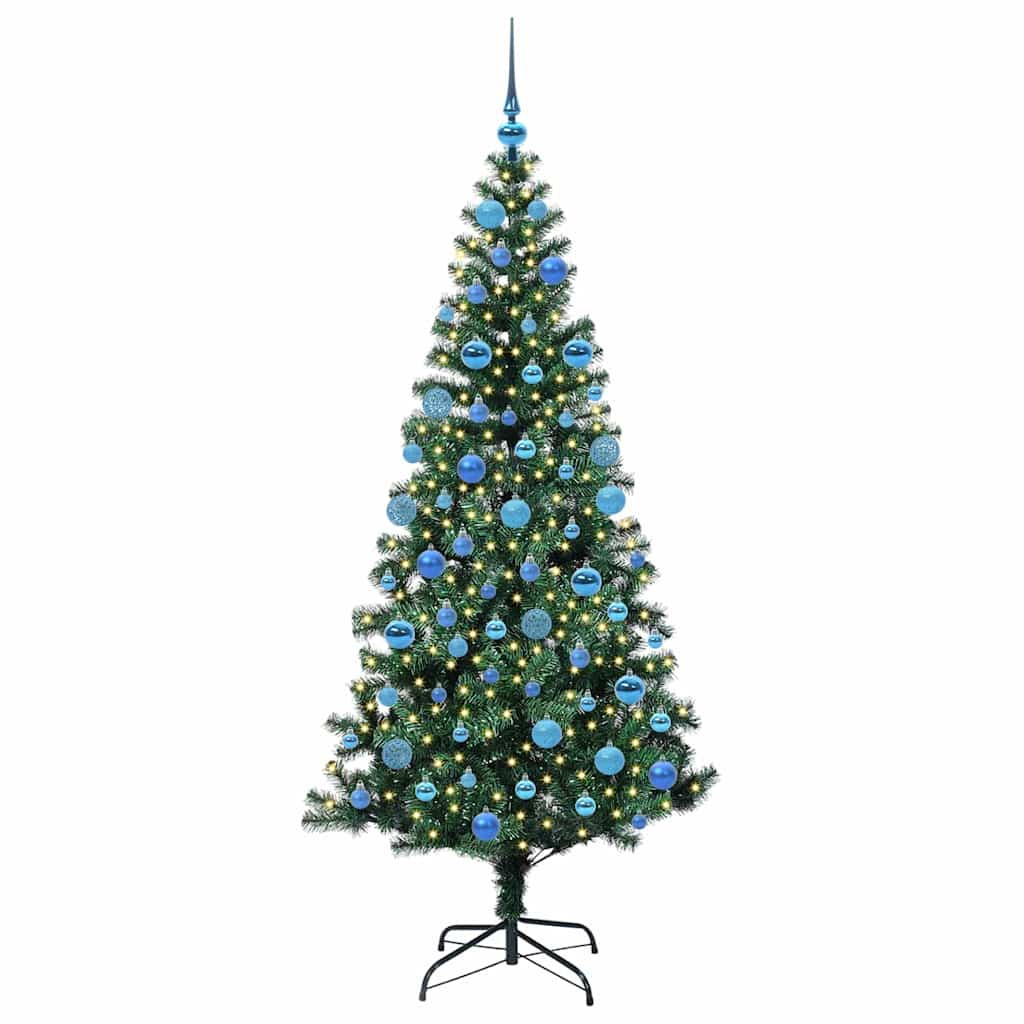 Künstlicher vorbeleuchteter Weihnachtsbaum Grün 180 cm PVC