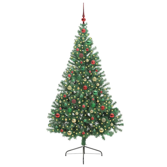 Künstlicher vorbeleuchteter Weihnachtsbaum Grün 180 cm PVC