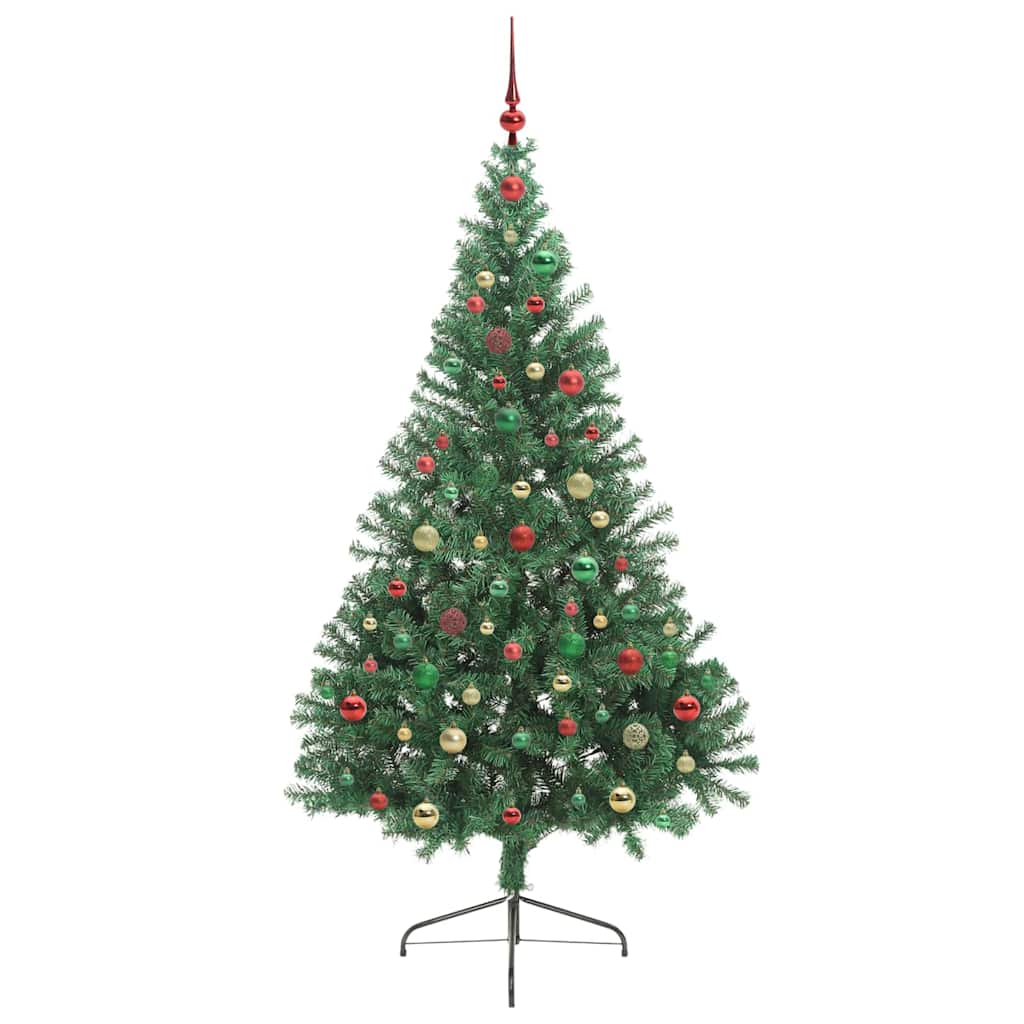 Künstlicher vorbeleuchteter Weihnachtsbaum Grün 180 cm PVC