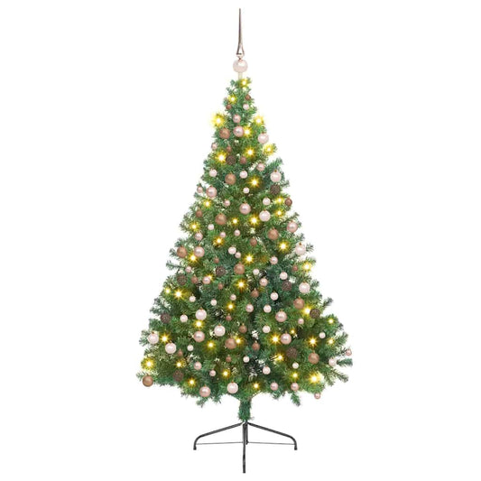 Künstlicher vorbeleuchteter Weihnachtsbaum Grün 210 cm PVC