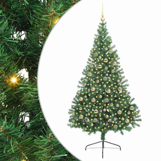 Künstlicher vorbeleuchteter Weihnachtsbaum Grün 210 cm PVC