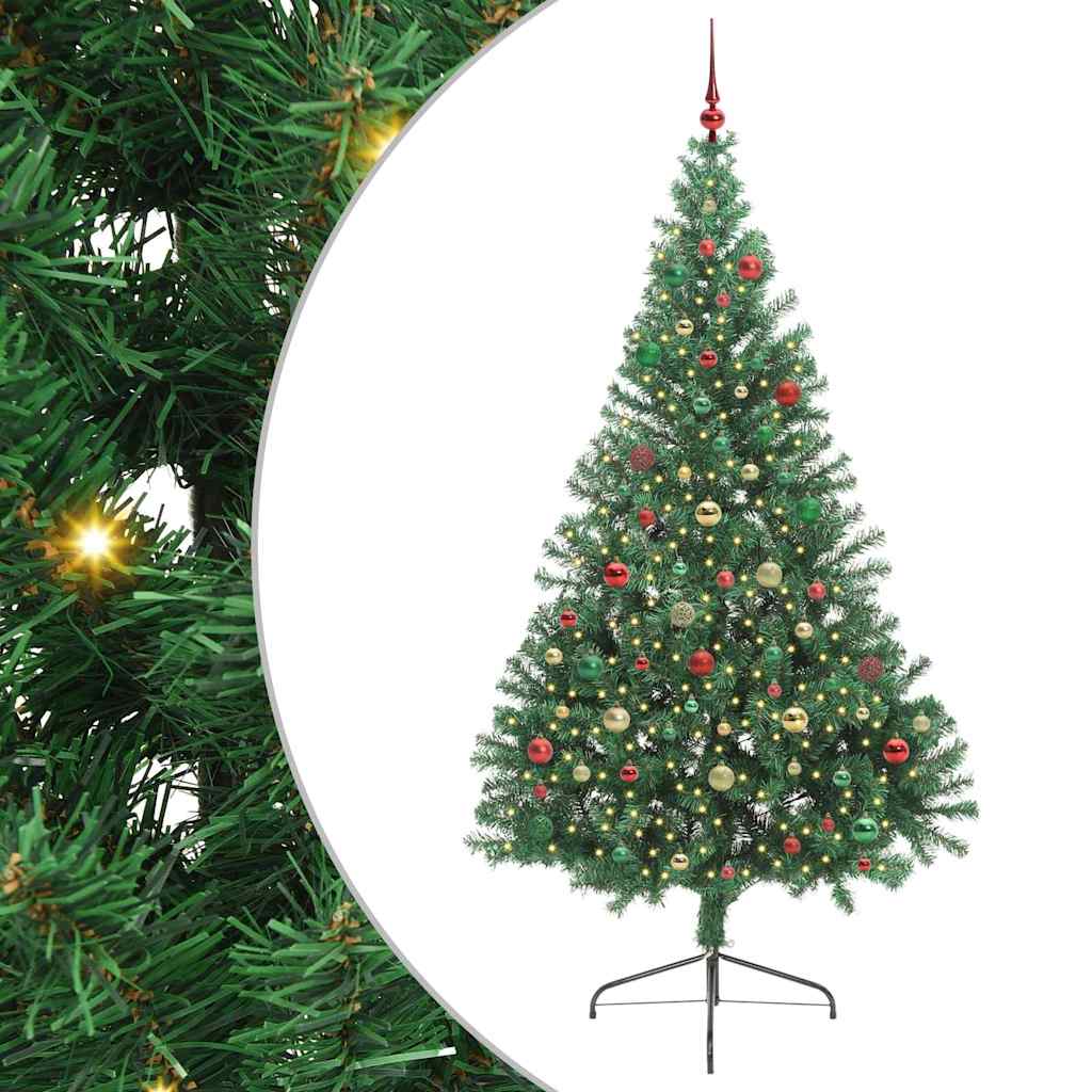 Künstlicher vorbeleuchteter Weihnachtsbaum Grün 210 cm PVC