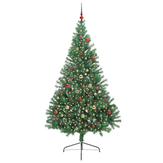 Künstlicher vorbeleuchteter Weihnachtsbaum Grün 210 cm PVC