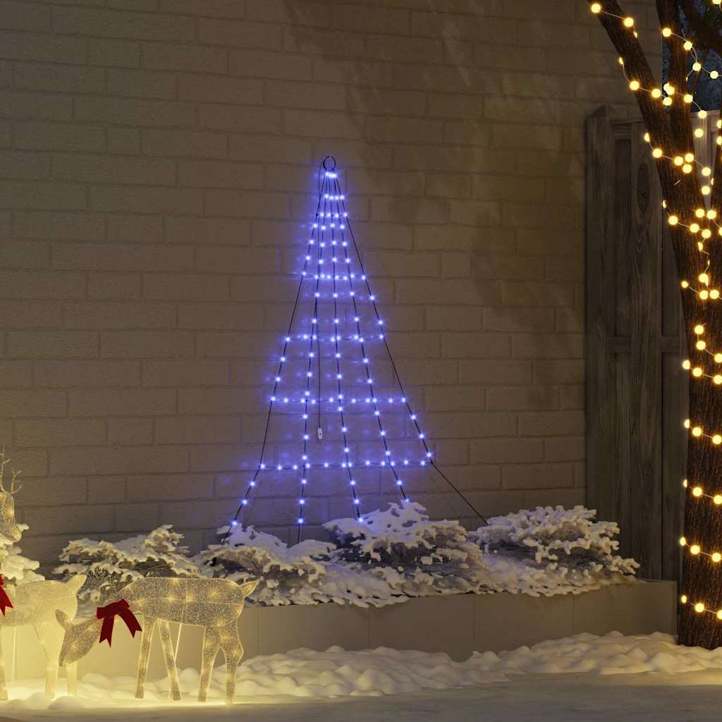 LED Weihnachtsbaum mit 112 LEDs Blau 182 cm Metall