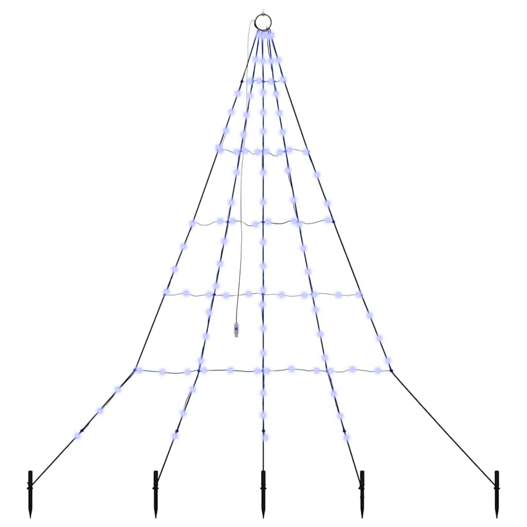 LED Weihnachtsbaum mit 112 LEDs Blau 182 cm Metall