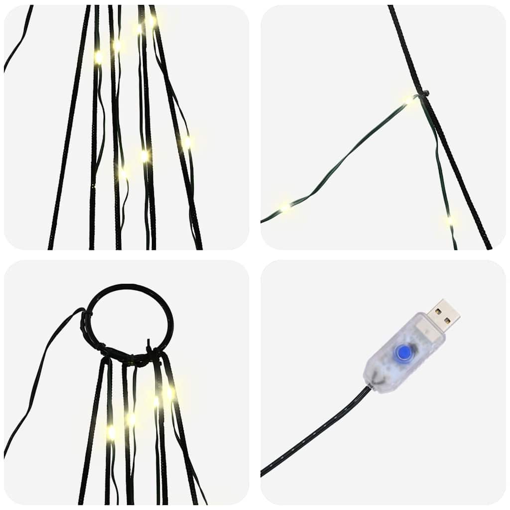 LED Weihnachtsbaum mit 168 LEDs Warmes Weiß 306 cm Metall