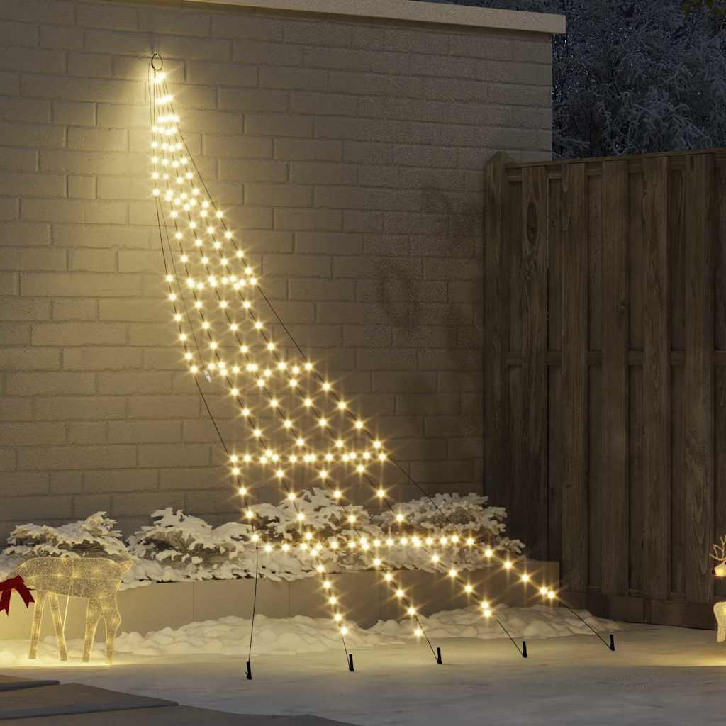 LED Weihnachtsbaum mit 168 LEDs Warmes Weiß 306 cm Metall