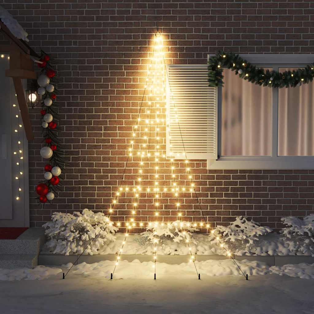 LED Weihnachtsbaum mit 168 LEDs Warmes Weiß 306 cm Metall