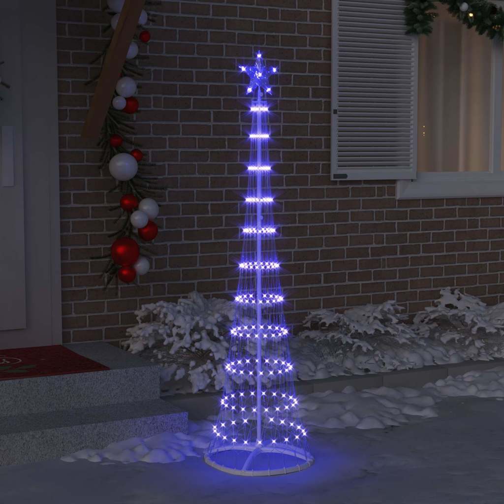LED Weihnachtsbaum mit 230 LEDs Blau 51 x 51 x 190 cm Metall