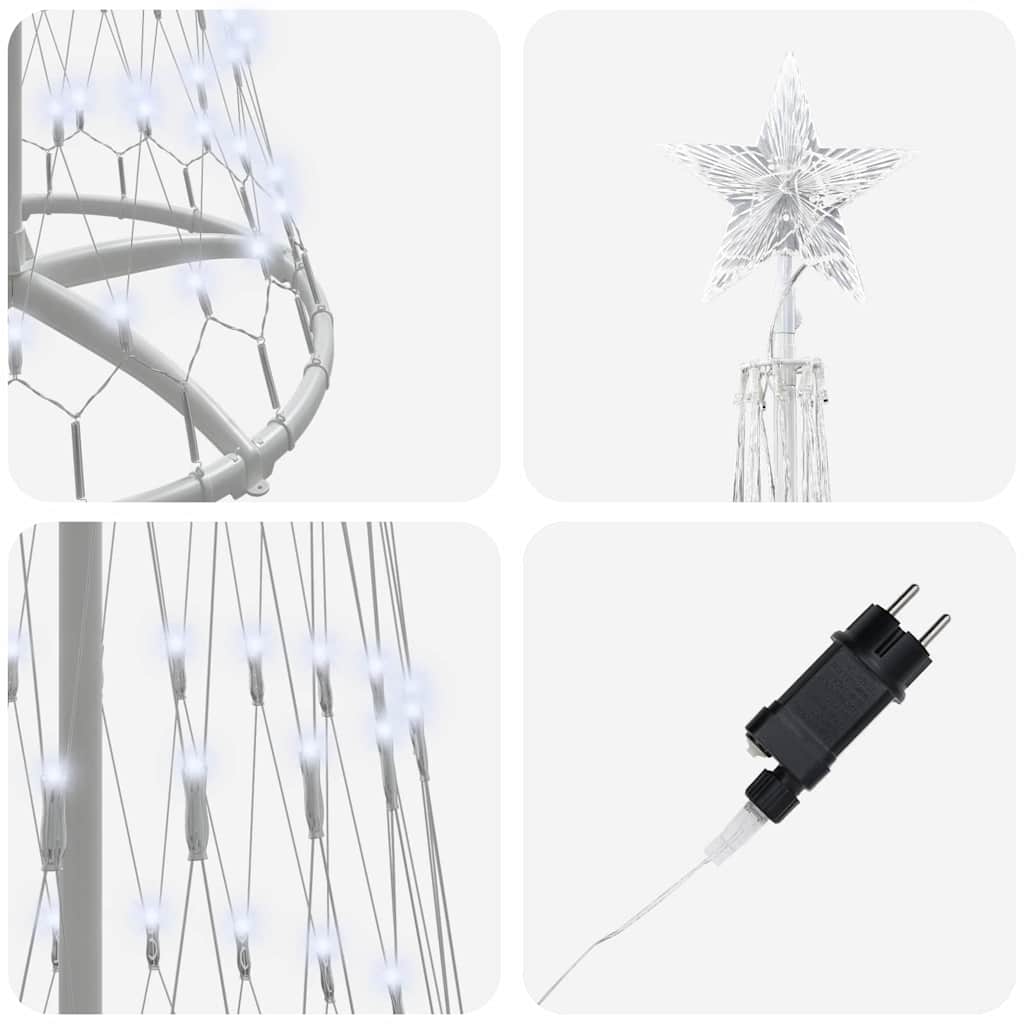 LED Weihnachtsbaum Kaltes Weiß 70 x 70 x 250 cm Metall